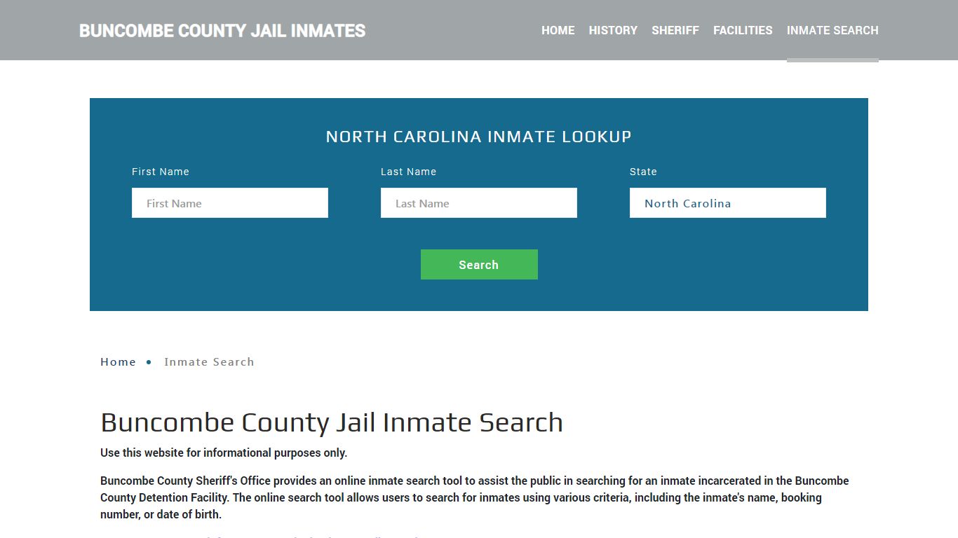 Buncombe County, NC Detainee Lookup